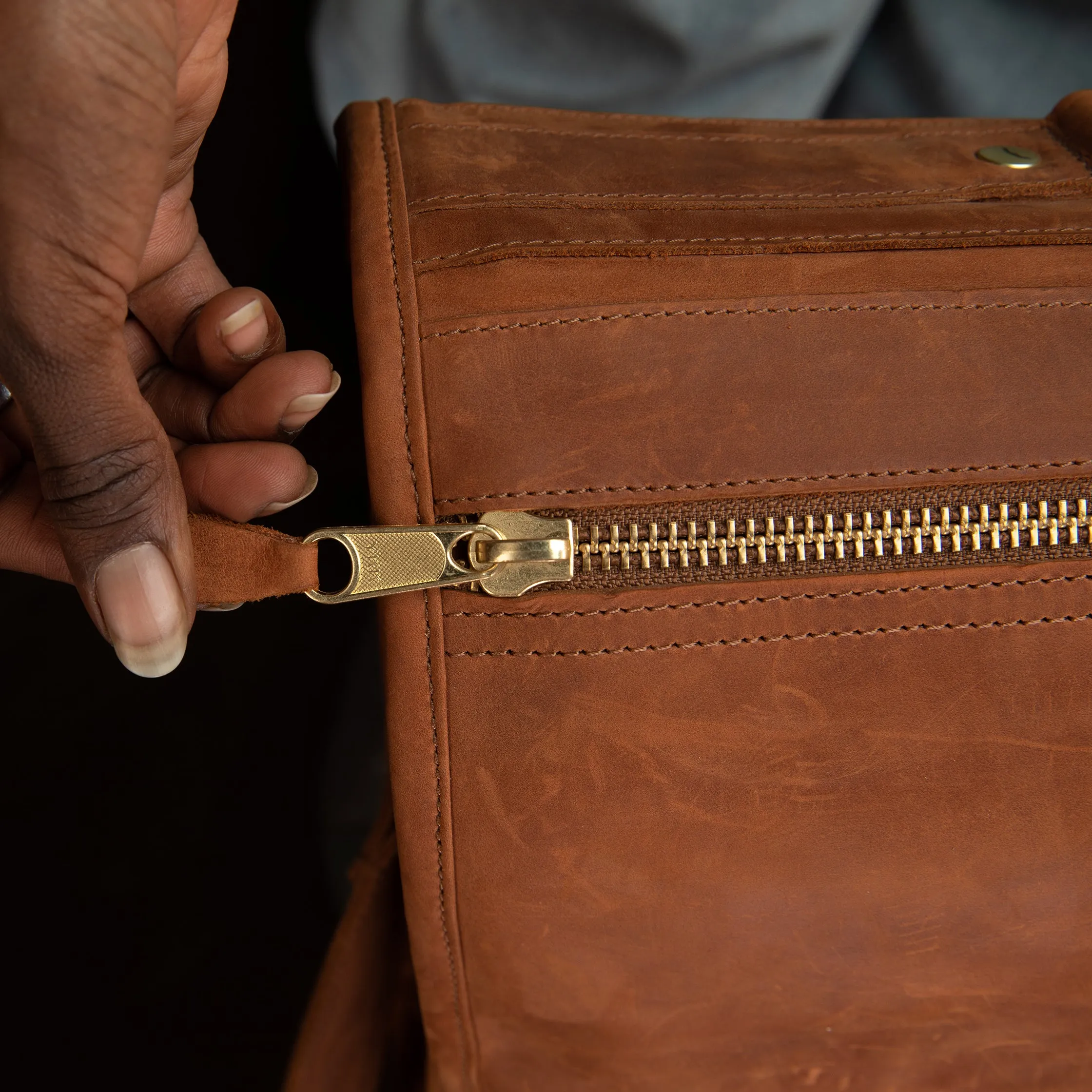 Pull Up Leather Executive Briefcase