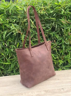 Pull Up Leather Weekender Tote Bag