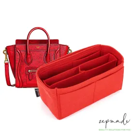 Purse Organizer Insert for Celine Luggage, Bag Organizer with Middle Compartment and Exterior Pockets