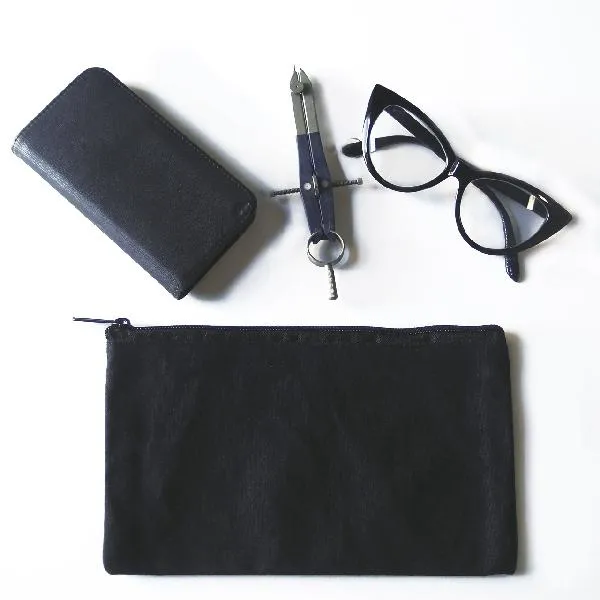 Recycled Canvas Flat Zipper Pouch - RC694