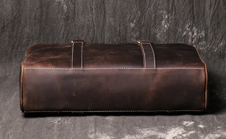 Retro Crazy Horse Leather Business Briefcase J1071