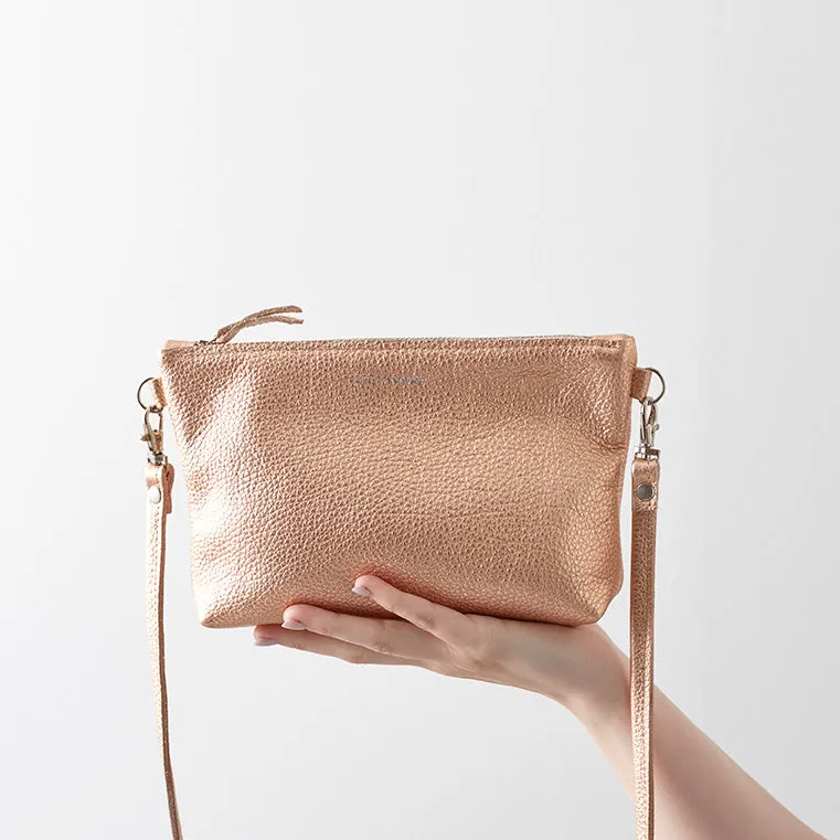 Rose Gold Leather Crossbody Bag