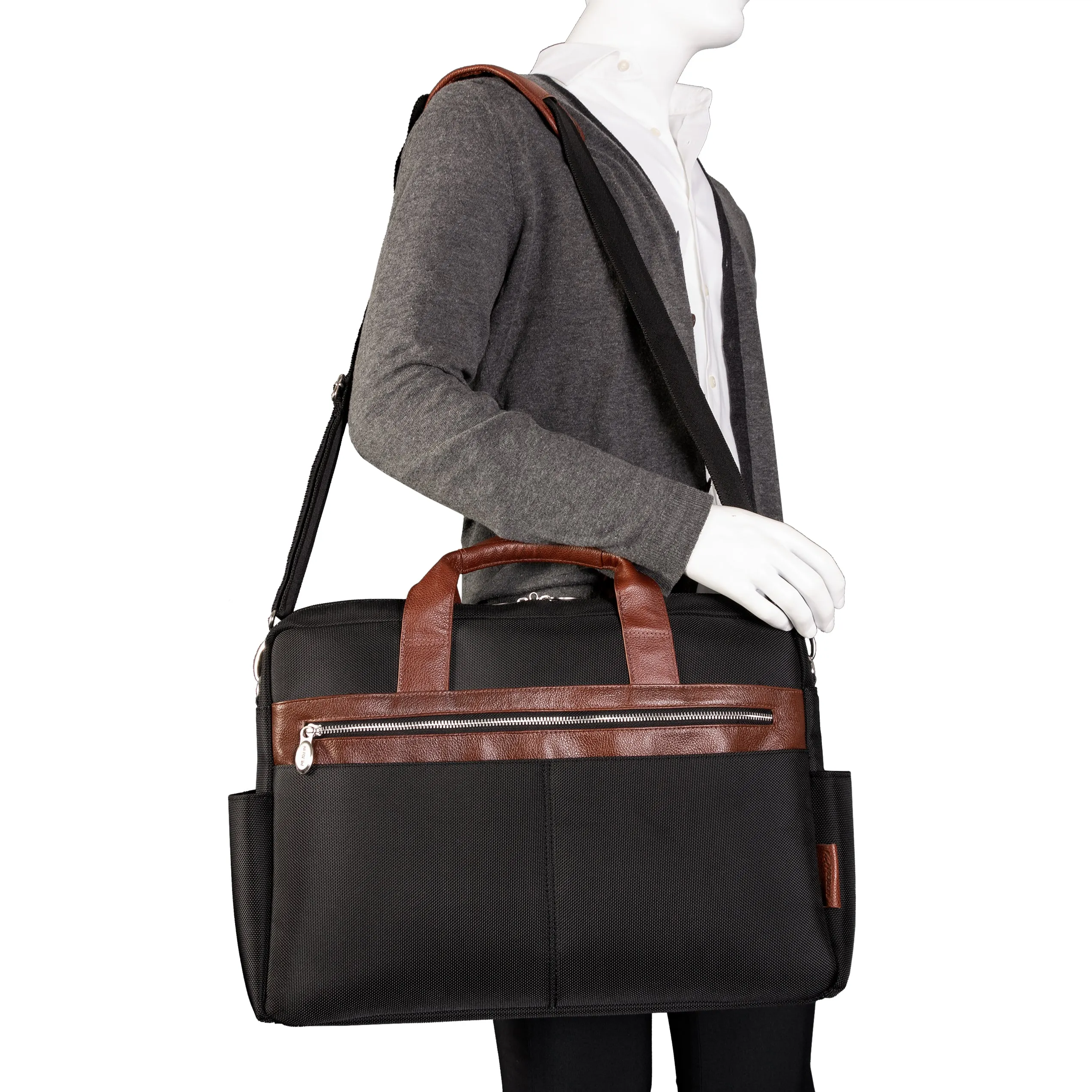 SOUTHPORT | 17” Nylon Two-Tone Laptop Briefcase