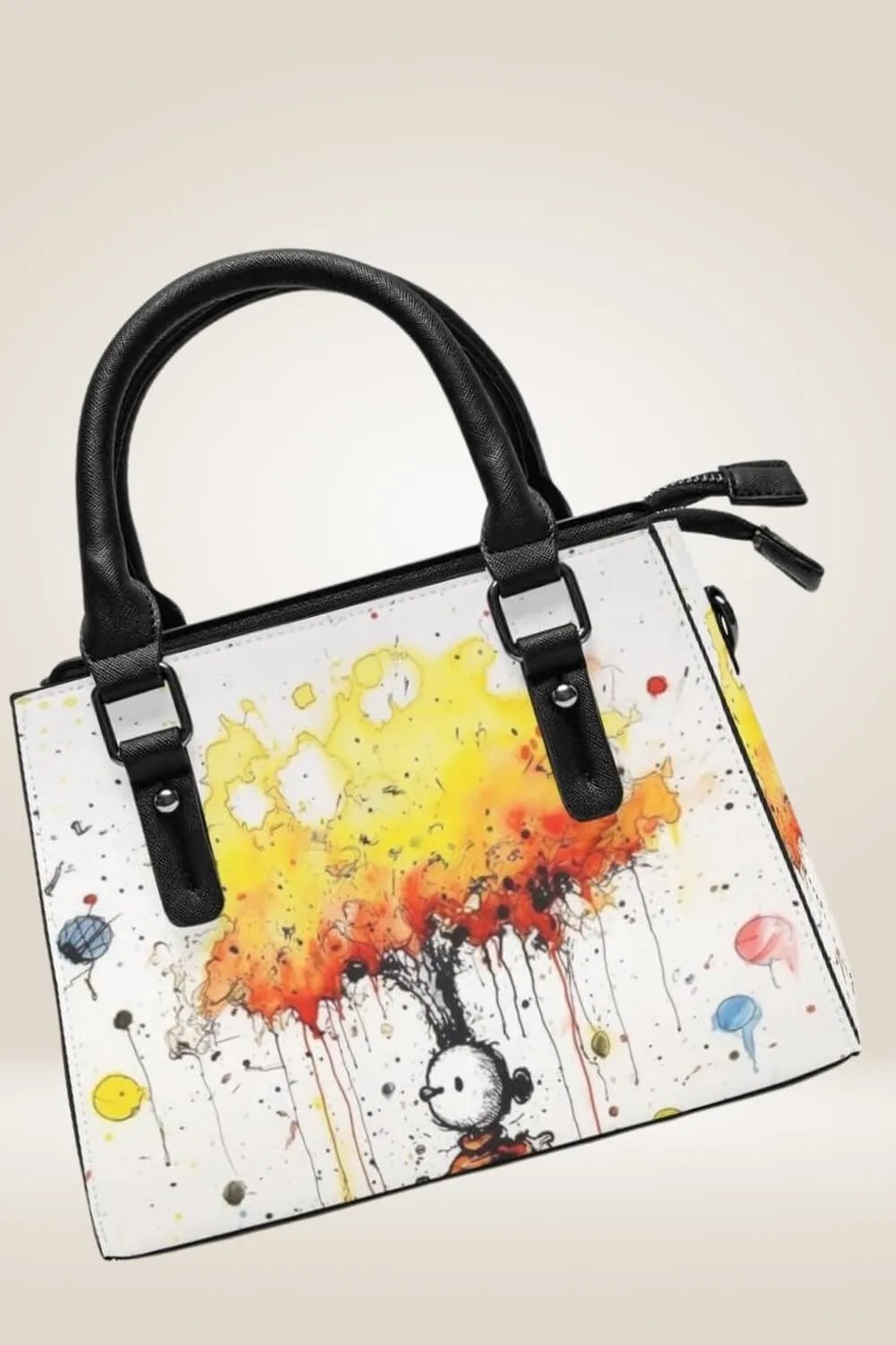 Spray Paint Tree White graffiti Satchel Bag