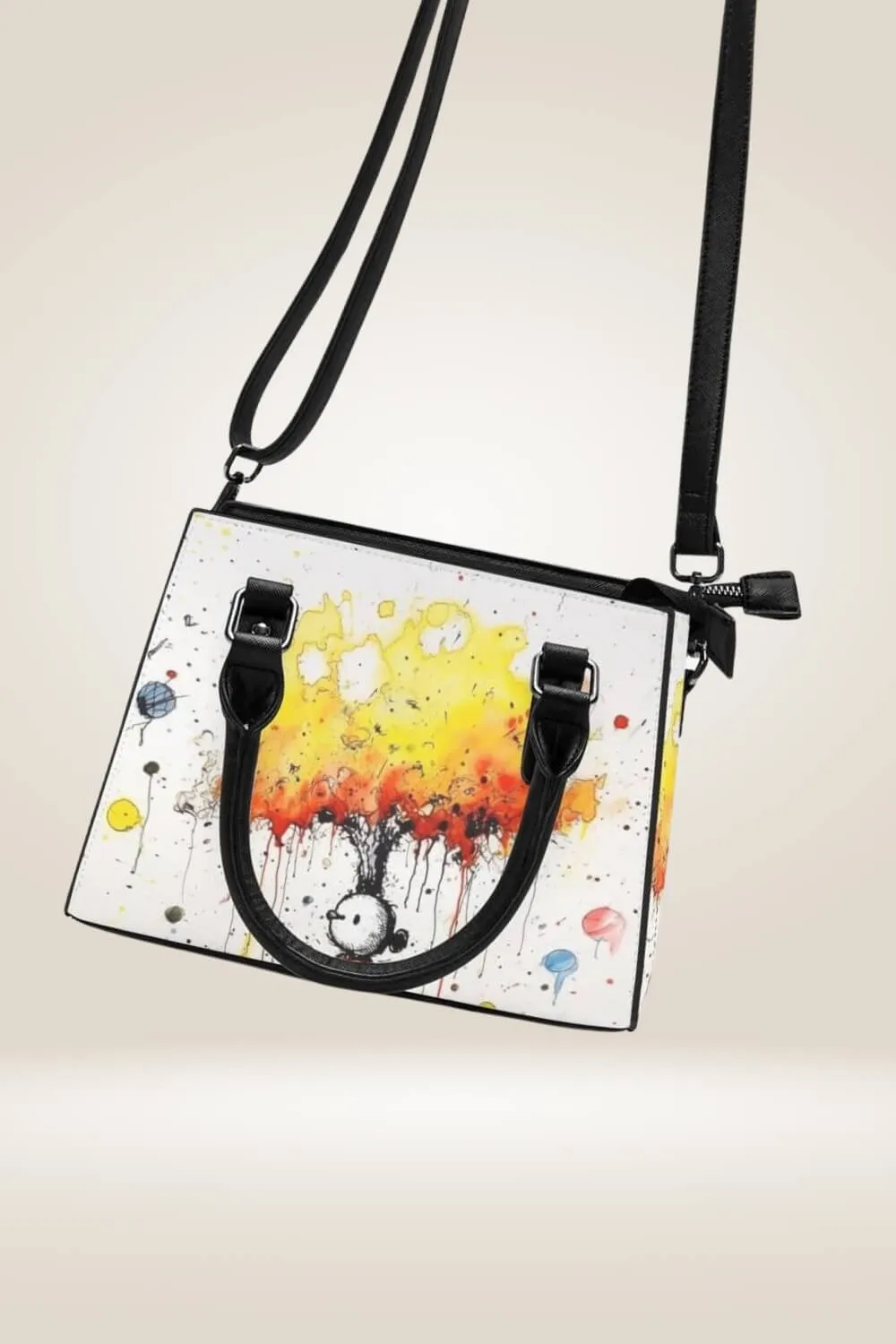 Spray Paint Tree White graffiti Satchel Bag