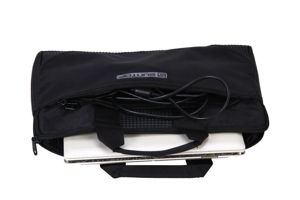 Suntop Grid 4 Ltrs Black Laptop Hand Tote Bag