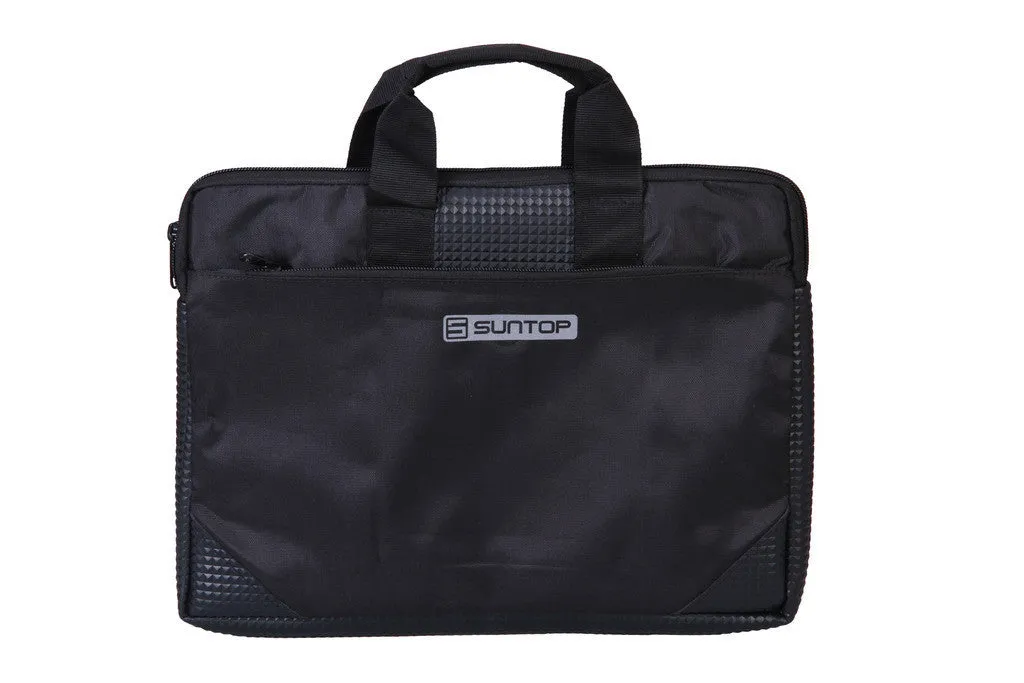 Suntop Grid 4 Ltrs Black Laptop Hand Tote Bag