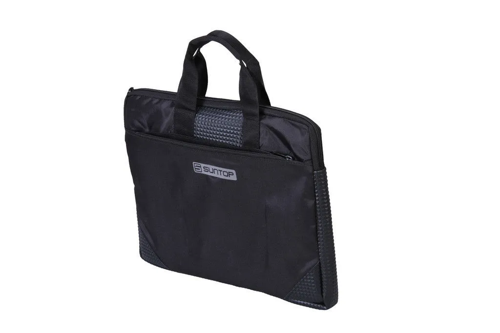 Suntop Grid 4 Ltrs Black Laptop Hand Tote Bag