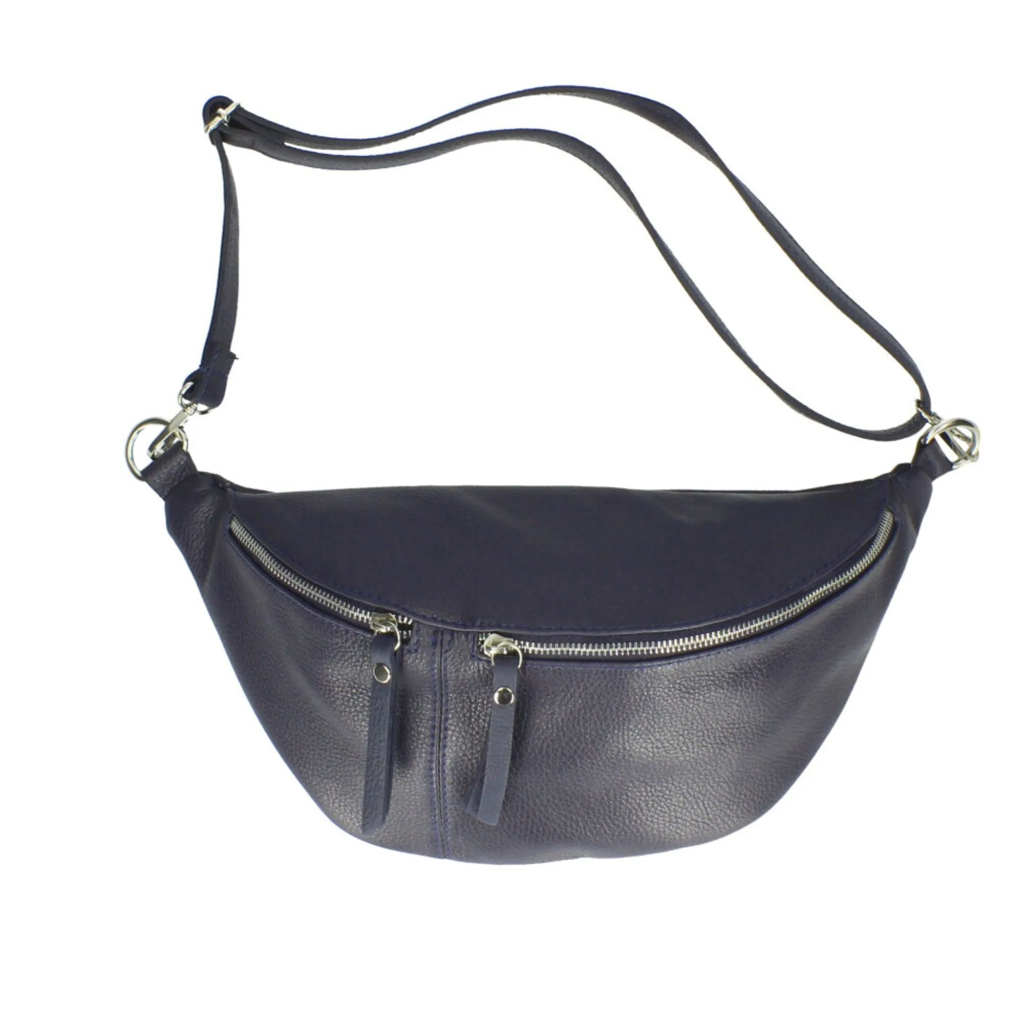 The Large Leather BumBag / Sling Bag (Exposed Zips)