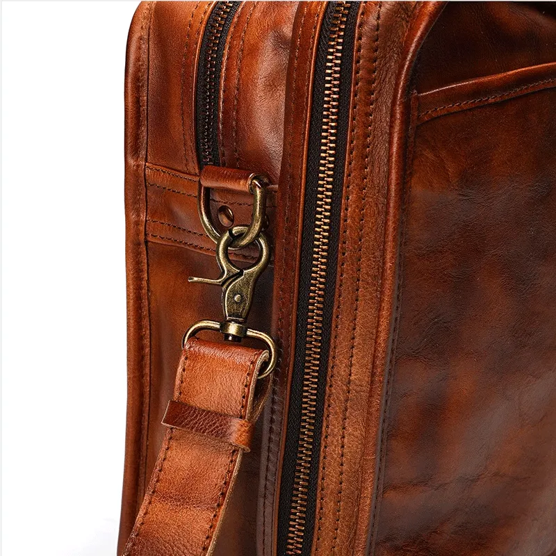 Vegetable Tanning Leather  Briefcase