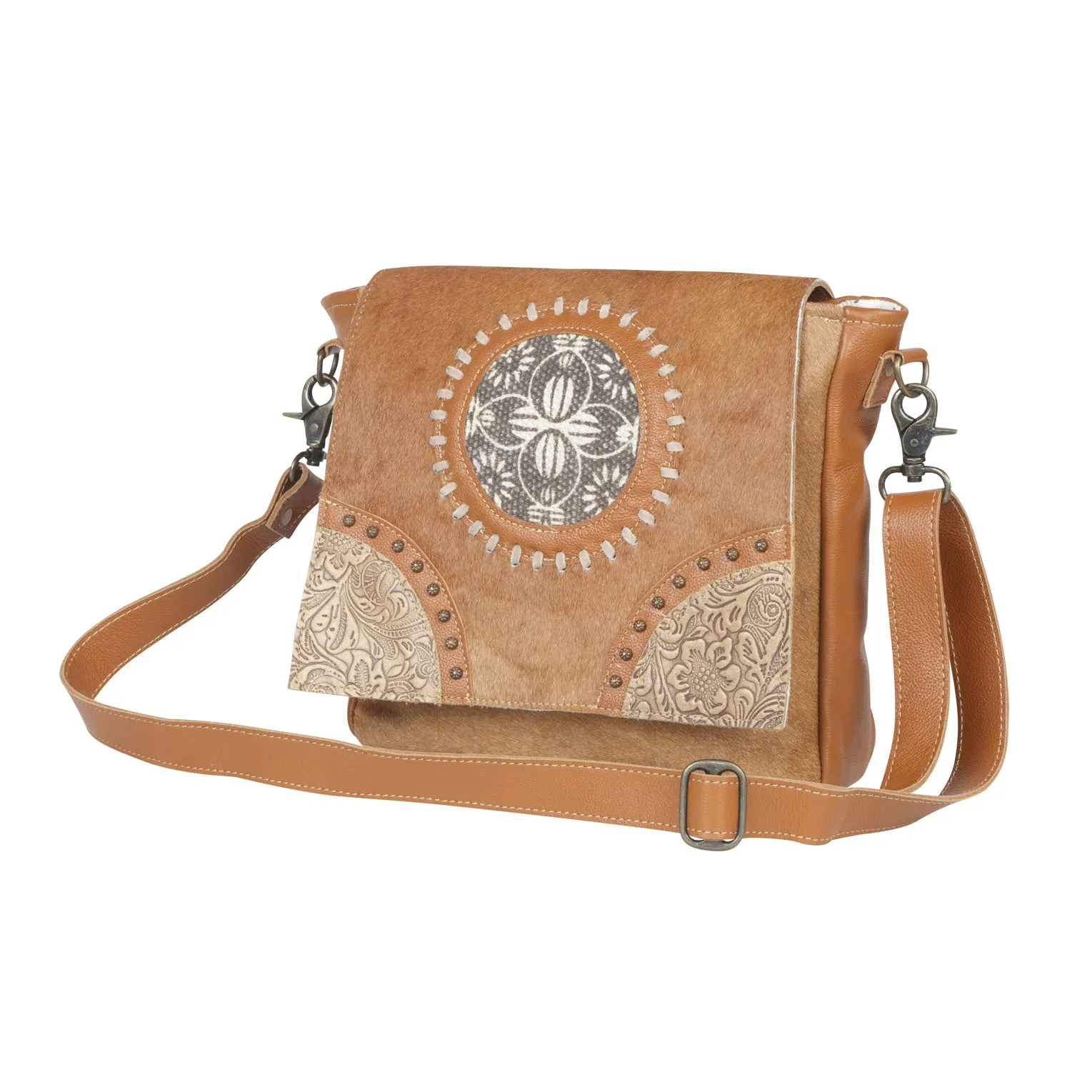 Vintage Hues Leather & Hairon Bag