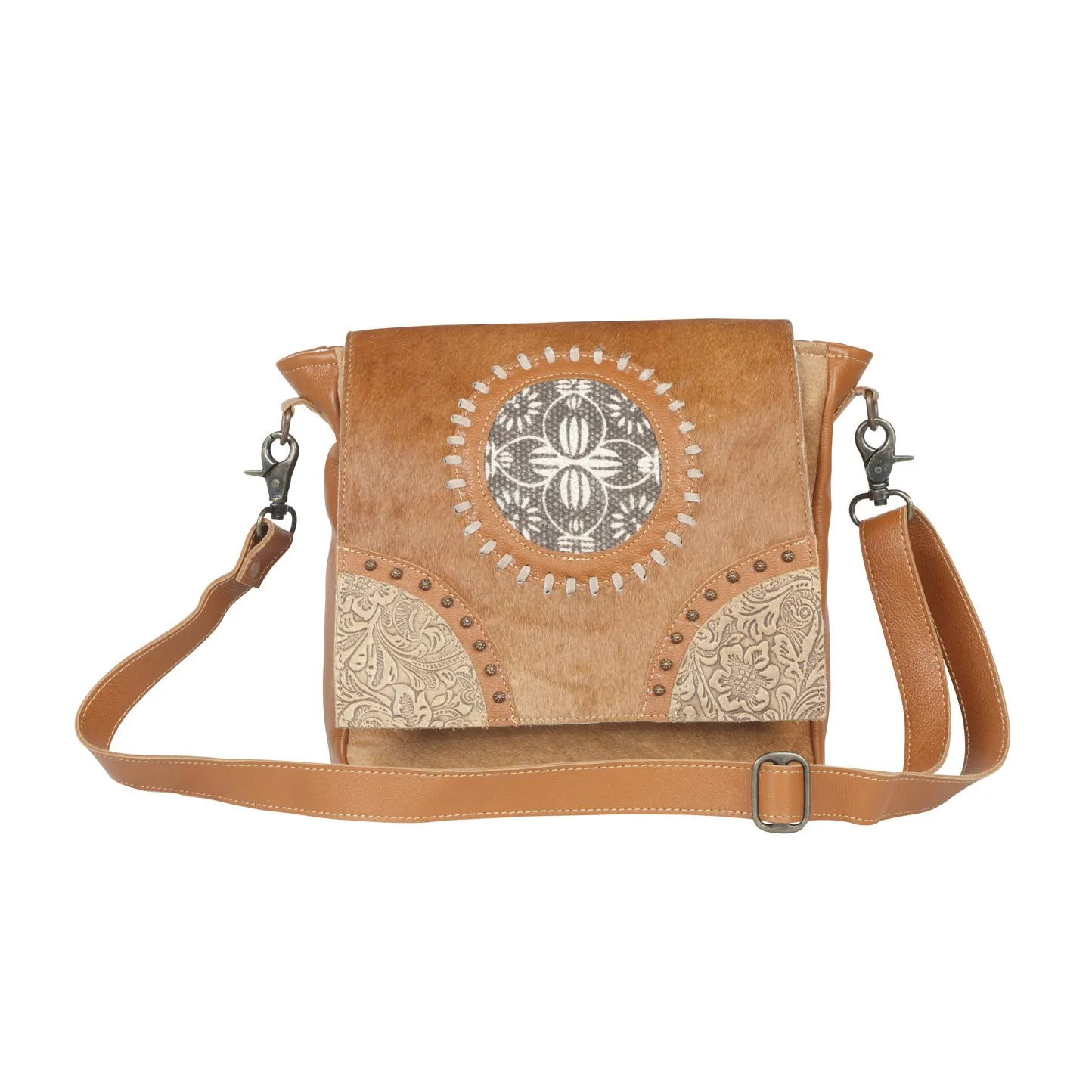 Vintage Hues Leather & Hairon Bag