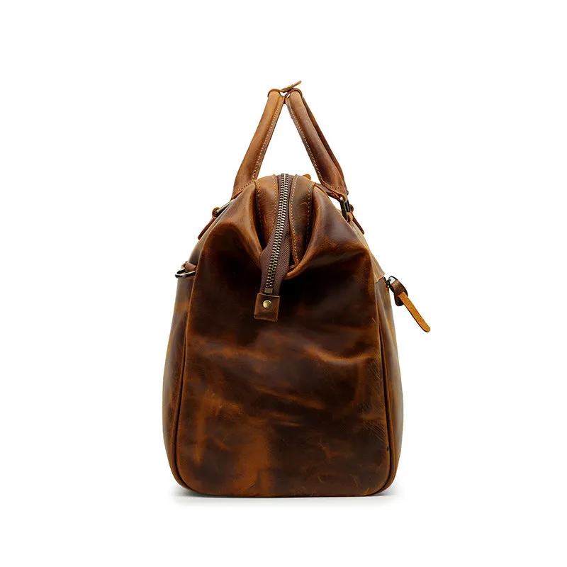 Vintage Leather Duffle Bag D-8096