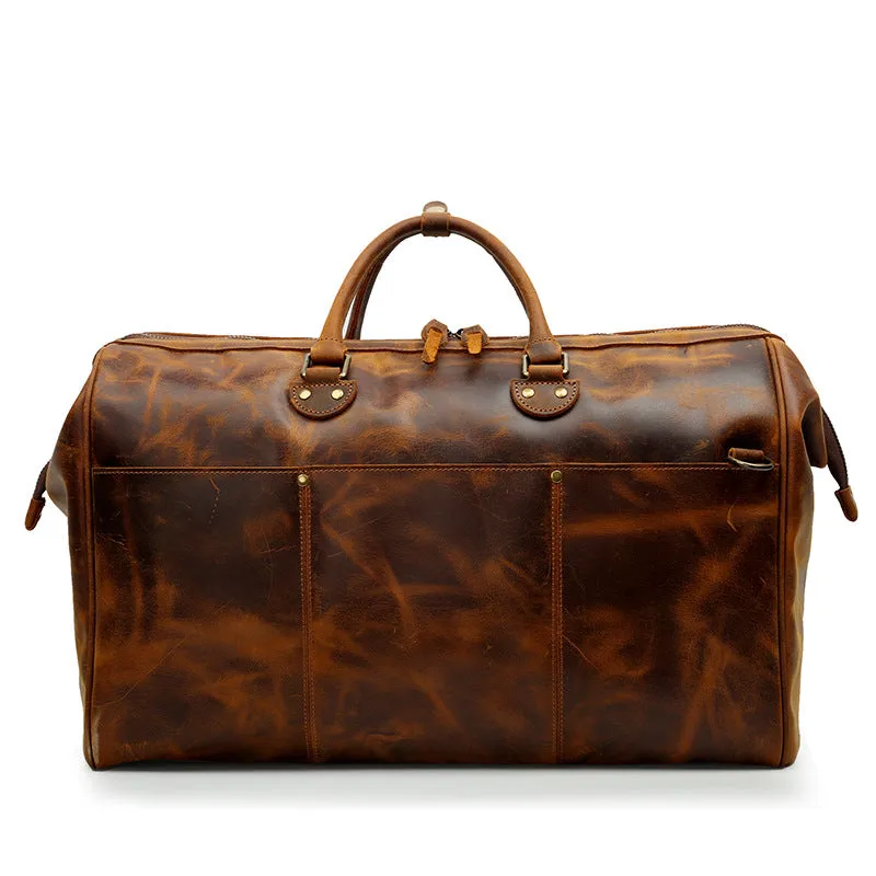 Vintage Leather Duffle Bag D-8096