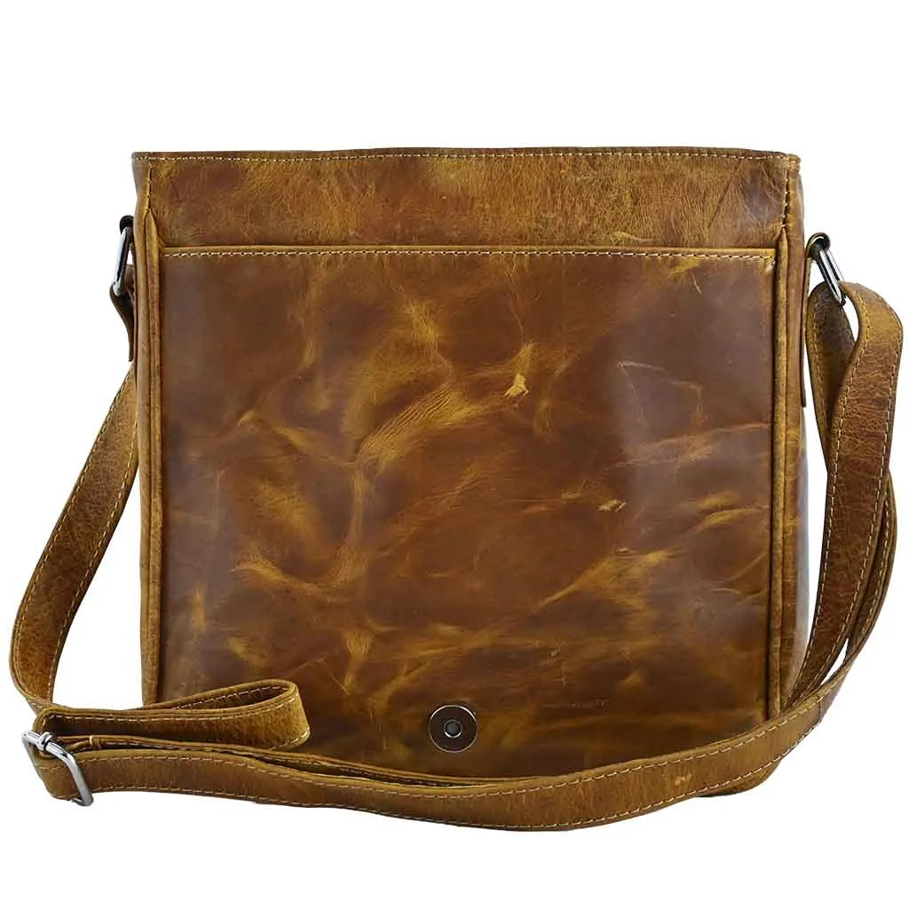 Vintage Leather Messenger Bag Brown Bygone Crossbody Bag