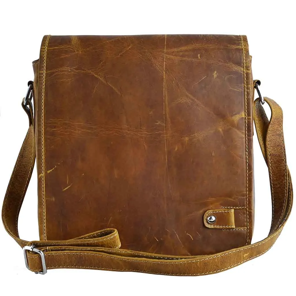 Vintage Leather Messenger Bag Brown Bygone Crossbody Bag