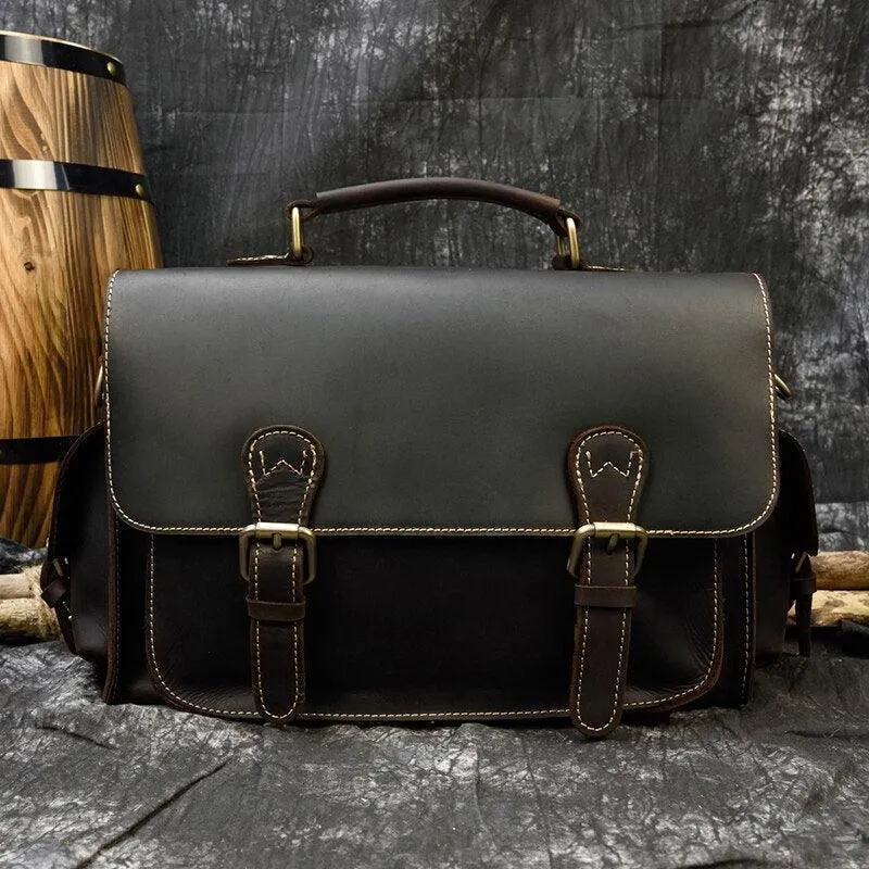 Vintage Leather Shoulder Camera Bag For Photography