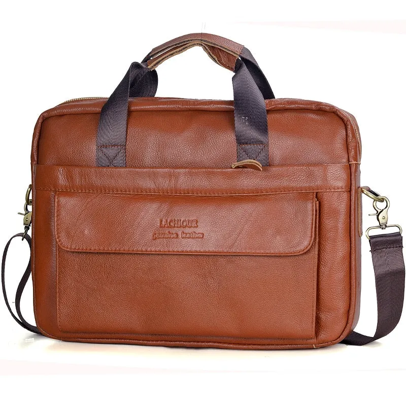 West Louis™ Men Genuine Leather Business Office Briefcase