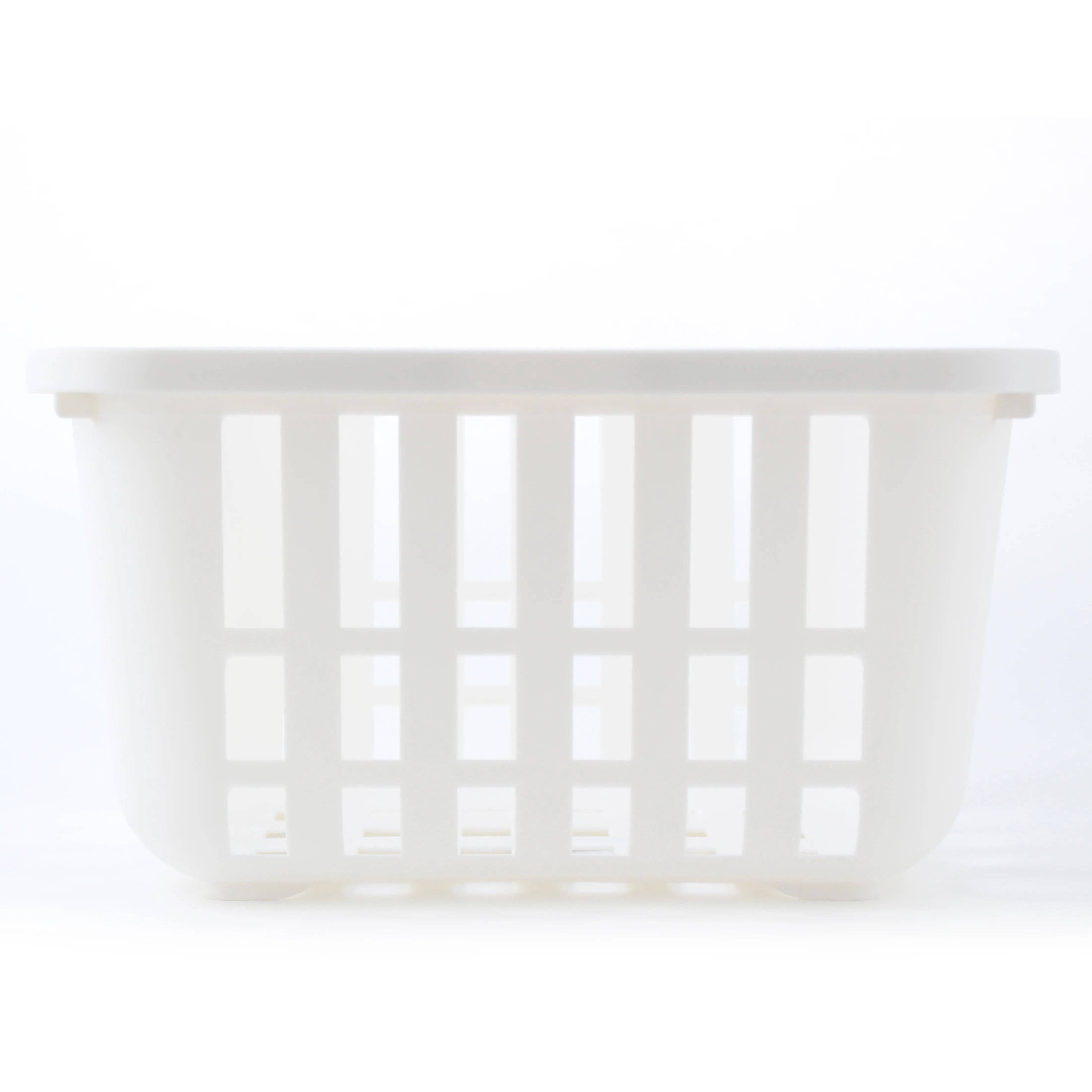 White Mesh Storage Bin Basket With Handles