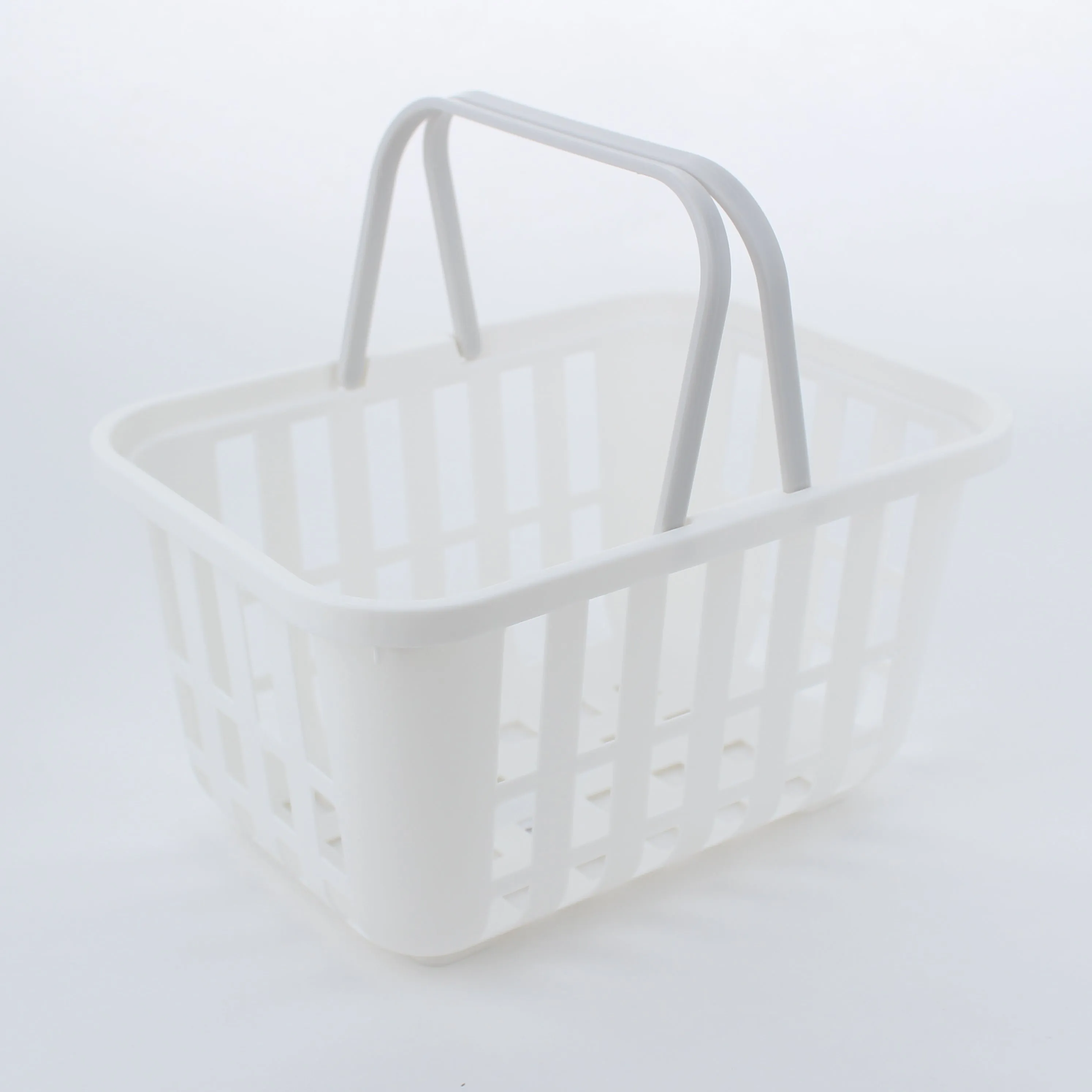 White Mesh Storage Bin Basket With Handles