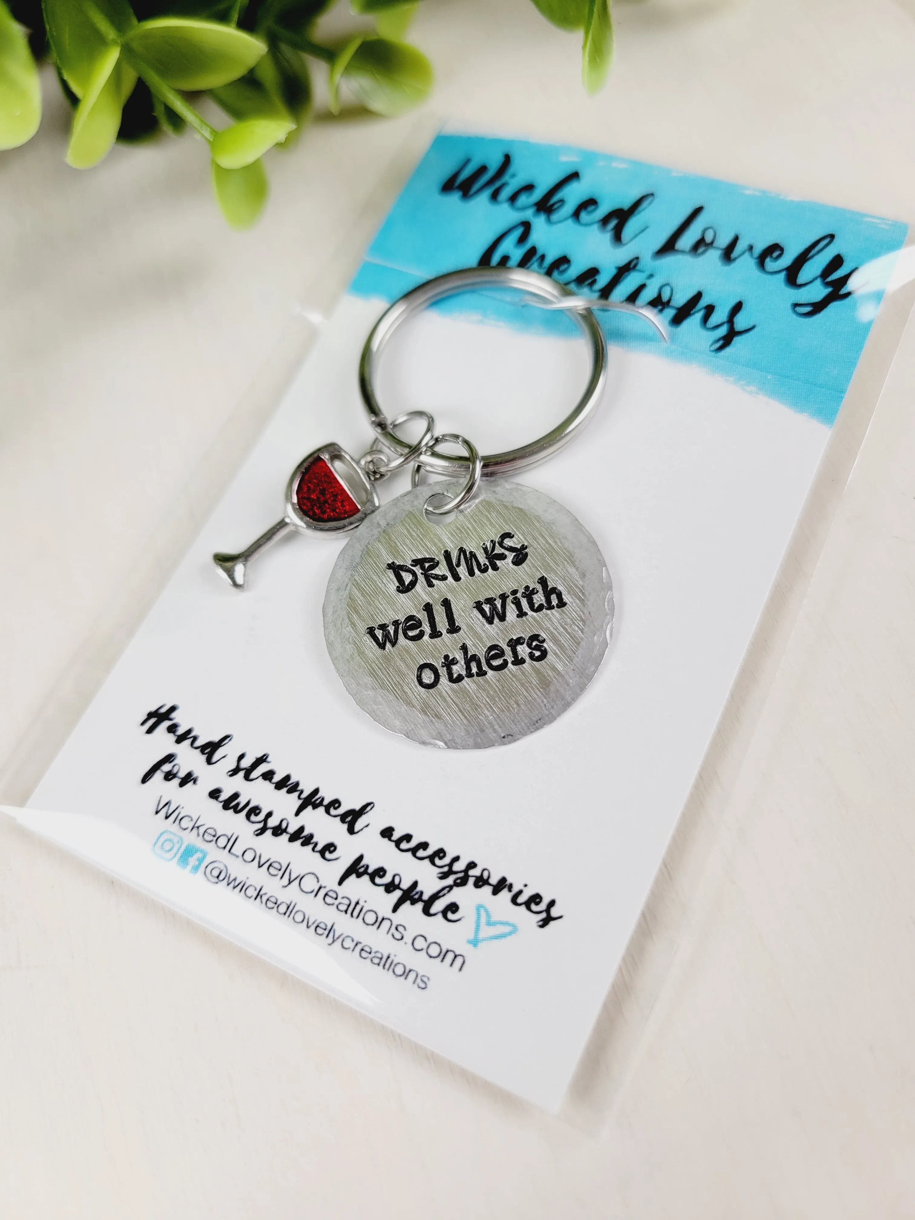 Wicked Lovely Creations, Hand Stamped Keychains