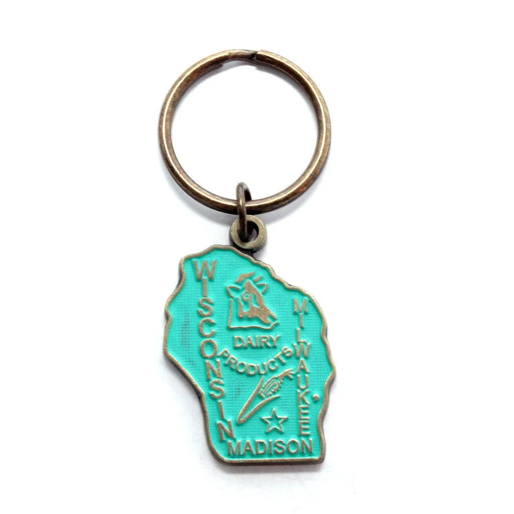 Wisconsin Key Chain - High Quality Thick Metal State Key Ring