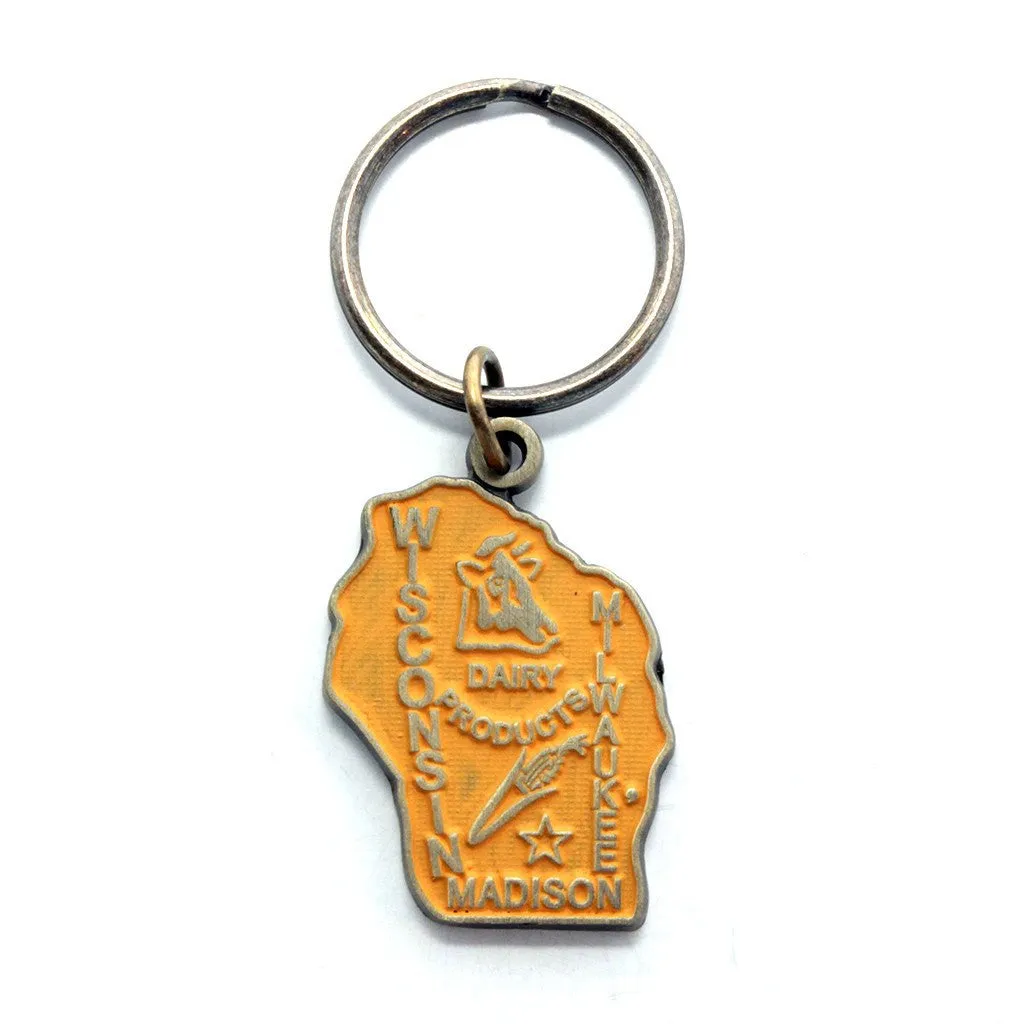 Wisconsin Key Chain - High Quality Thick Metal State Key Ring