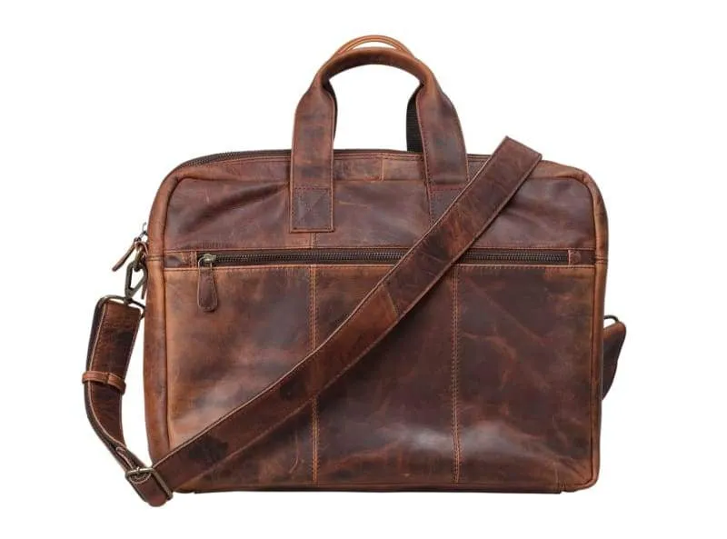 Women and Men's Leather Laptop Messenger Bag – the Ultimate Oiled Leather Bag – Brown Leather Laptop Bag - Bayfield Bags